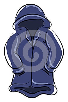 Blue winter jacket, illustration, vector