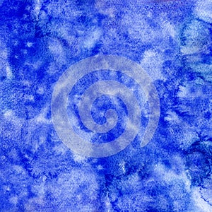 Blue winter watercolor texture. Hand painted decorative surface.