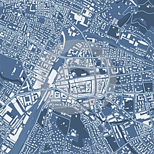 Blue Winterthur map, city in Switzerland. Streetmap municipal area