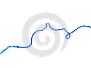 blue wire cable of usb and adapter isolated on white background.Electronic Connector.Selection focus.Clipping path