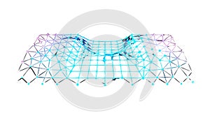 Blue Wireframe Landscape Topography Grid, vector design Generative AI