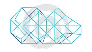 Blue Wireframe Triangle Geometric Mesh, vector design Generative AI