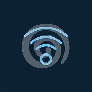 Blue wireless connection symbol vector