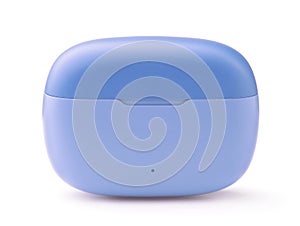 Blue wireless earphones charging case