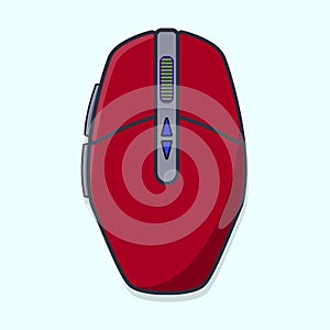 Blue wireless gaming mouse isolated on white background