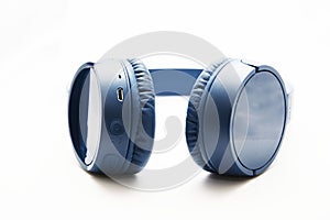 Blue wireless headphones for music and entertainment