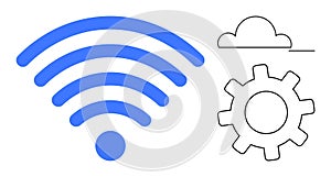 Wireless Connectivity with Cloud Storage and Automation Settings Concept