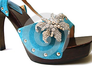 Modrý žena obuv 