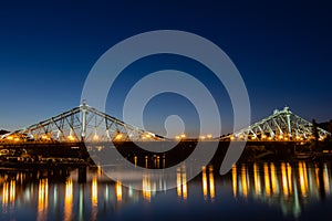 Blue Wonder in Dresden (Loschwitz Bridge)