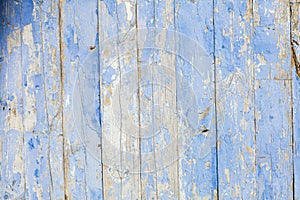 Blue wood background. The wall of old building.