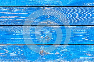 Blue wood board with scratches. wooden abstract texture background
