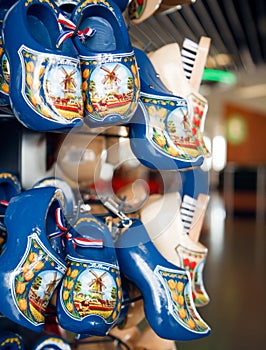 Blue wooden shoes