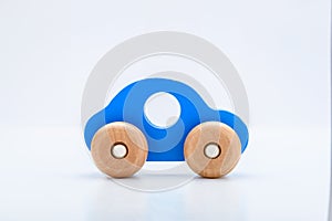 Blue Wooden Toy Car