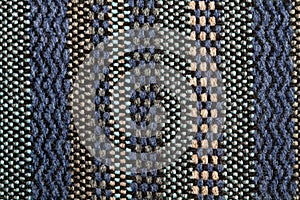 A blue wool cloth texture in a close up view