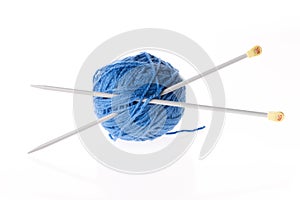 Blue wool isolated with spokes.