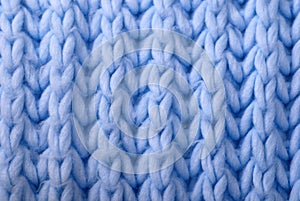 Blue wool knitted background