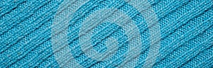Blue woolen fabric texture or background