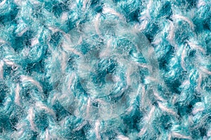 blue woolen material with an interesting pattern