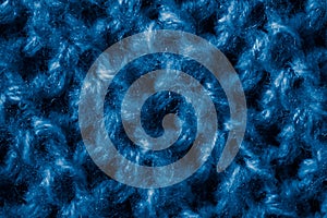 blue woolen material with an interesting pattern