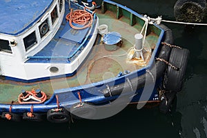 Blue workboat