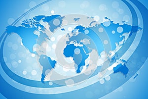 Blue World Map Background