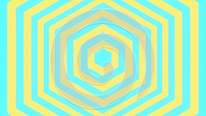 Blue and Yellow abstract pattern of hexagon with the effect of displacement seamless loop.