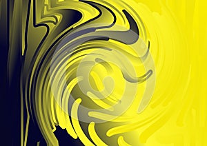 Blue Yellow and Black Liquid Color Twirling Texture Background Vector Image