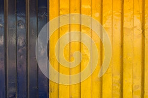 Blue and yellow cargo ship container texture