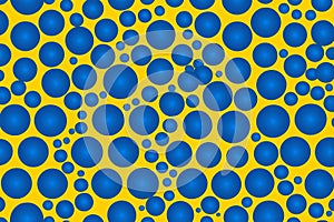 Blue and yellow circular pattern background material,Generative AI
