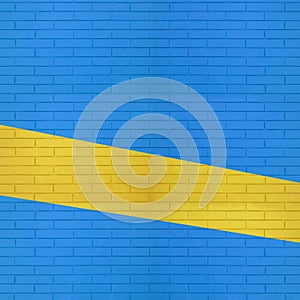 Blue yellow color brick wall texture for graphic background images