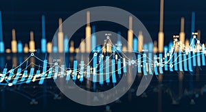Blue and Yellow Financial Data Visualization chart