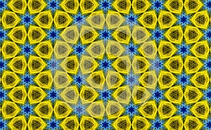 Blue and yellow floral pattern background