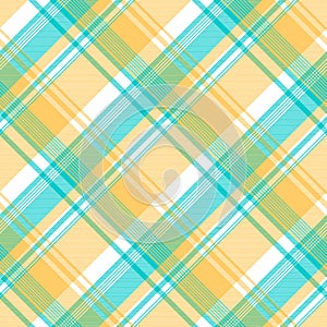 Blue yellow light color check tablecloth seamless pattern