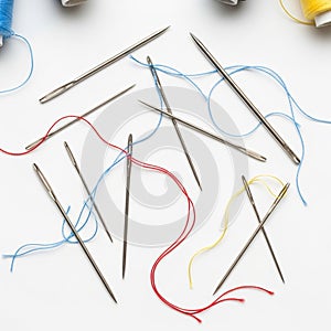 In blue and yellow, are partially visible at the edges of the