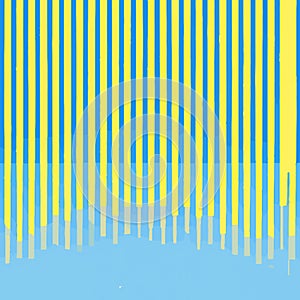 Blue Yellow Pattern With Diagonal Lines And Breakouts Vector Background Style