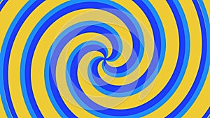 Blue and yellow spiral spin pattern