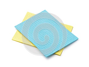 Blue and yellow viscose absorbing napkins