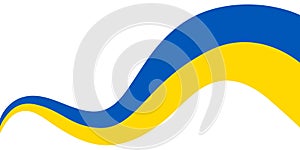 Blue and Yellow Wave Stripes isolated on transparent background. Ukraine flag. Vector illustration
