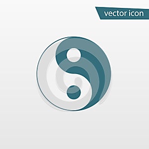 Blue Yin Yang icon isolated on background. Modern flat pictogram, business, marketing, internet conc