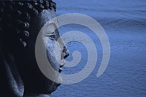 Blue Zen Buddha and Water