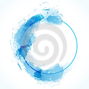 Blue zen circle abstract modern calm design photo
