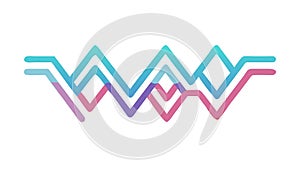 Blue Zigzag Line Pattern Art, vector design Generative AI