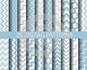 20 blue zigzag patterns