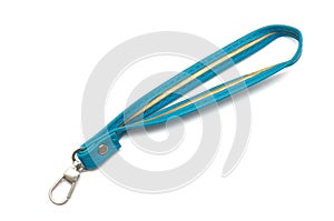 A blue zipper puller