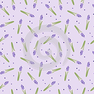 Bluebell flowers seamless pattern