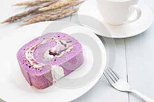 Blueberries cake, Coffee break, Lifestyle concept