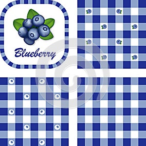 Blueberries & Gingham Seamless Patterns