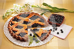 Blueberries jam tart