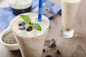 Blueberries milk shake