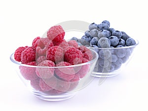 Blueberries and raspberries